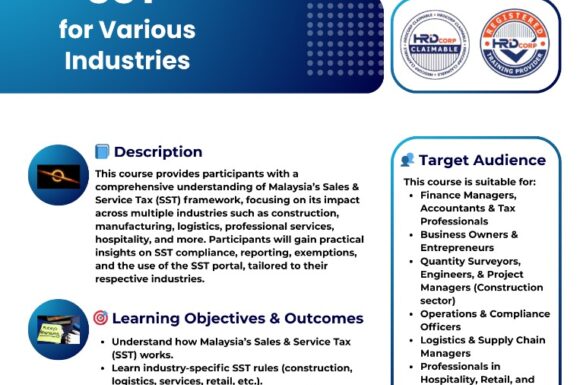 SST for Various Industries: Sales & Service Tax Training Course